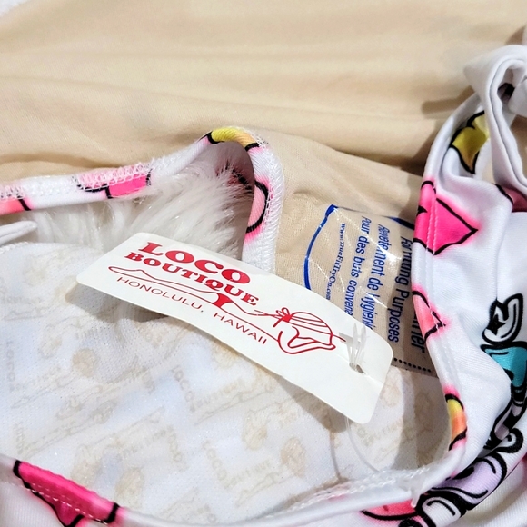 One pice swimsuit, NEW, monokini, white/ multi-color - Picture 10 of 10